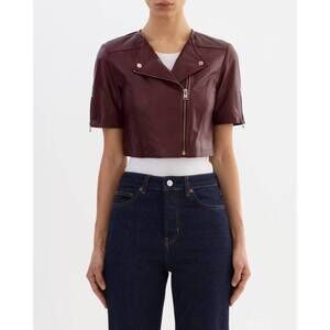 NEW LAMARQUE kirsi cropped biker jacket in vamp